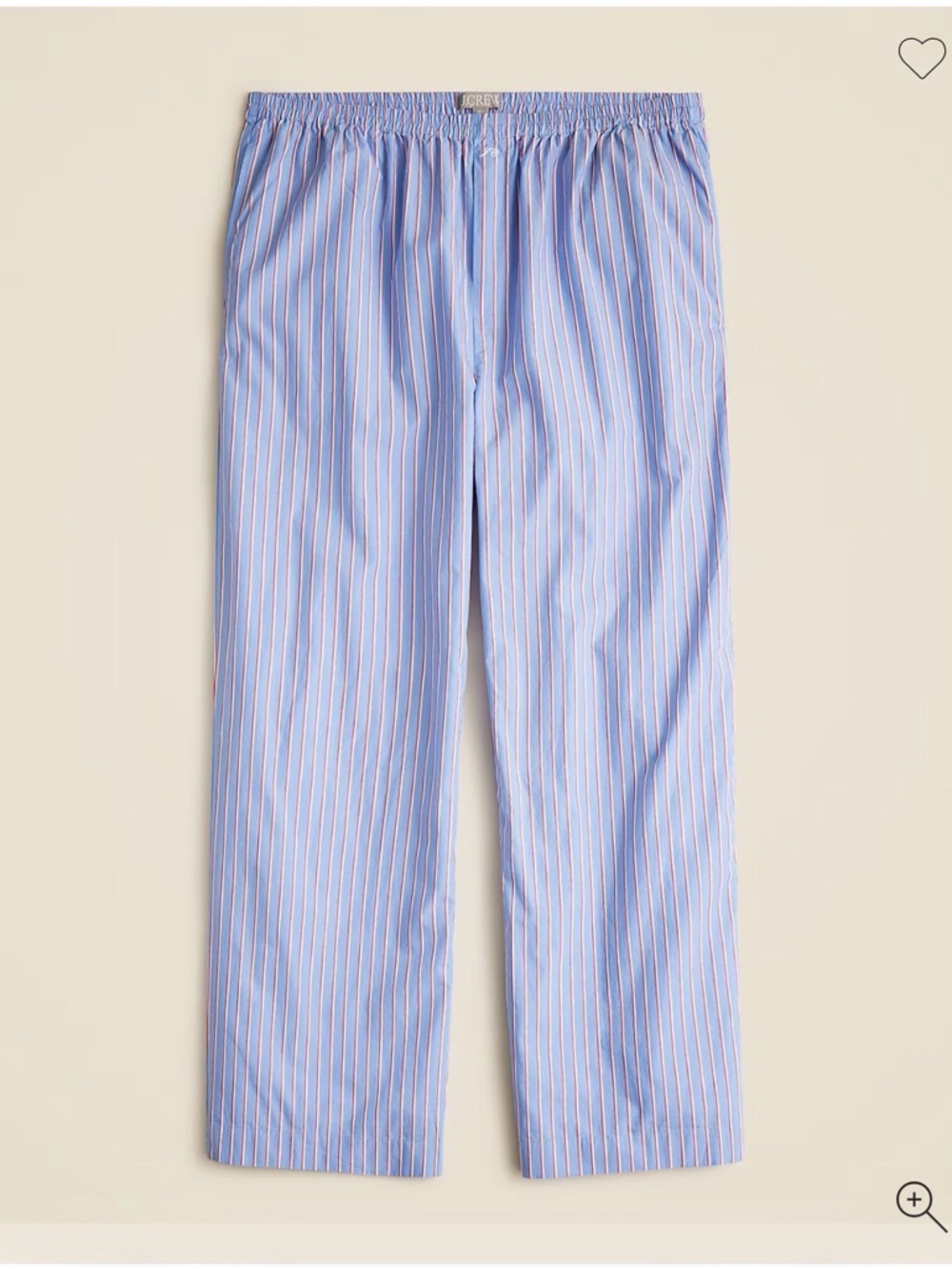 J. Crew Light Blue Pinstripes Cotton Poplin Pajama Pants